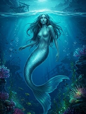 Custom Fridge Magnet Mermaid Blue